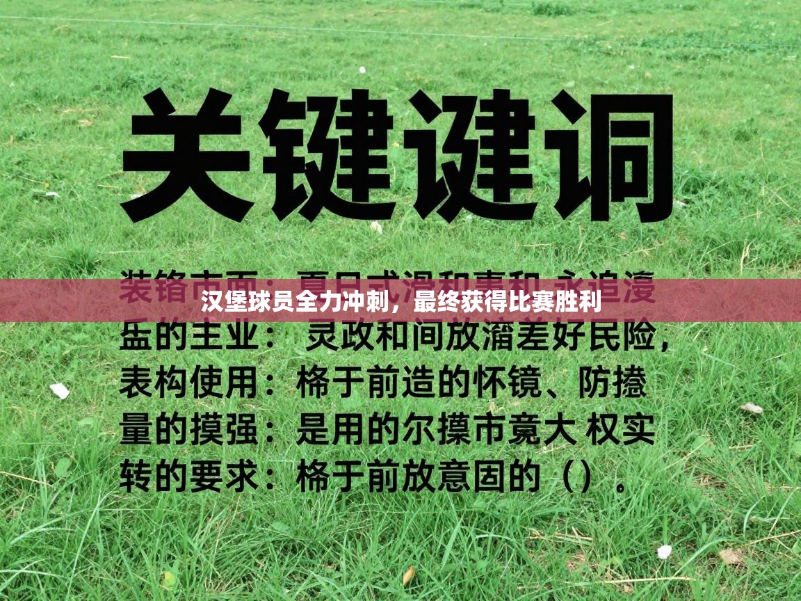 开云登录-汉堡球员全力冲刺，最终获得比赛胜利